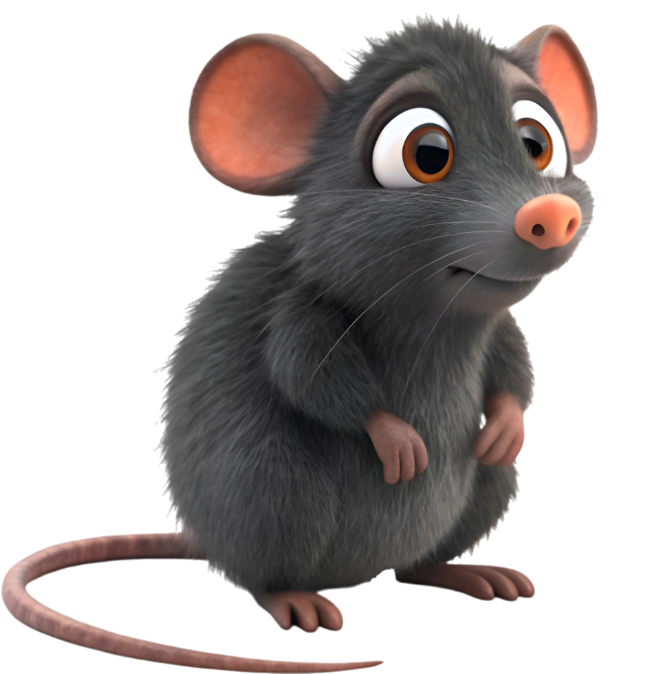 Mischievous rodent illustration for creative fun art. . png