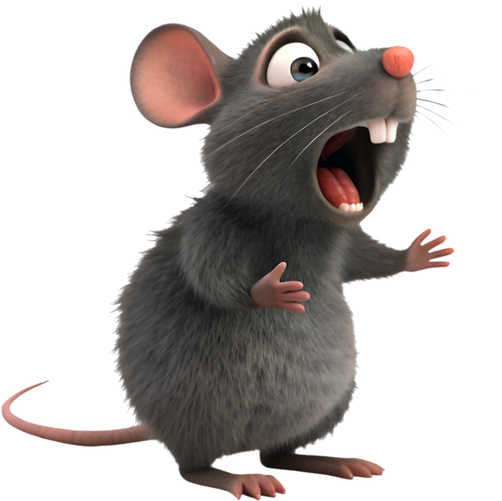 Playful mischievous rat design for creative art. . png