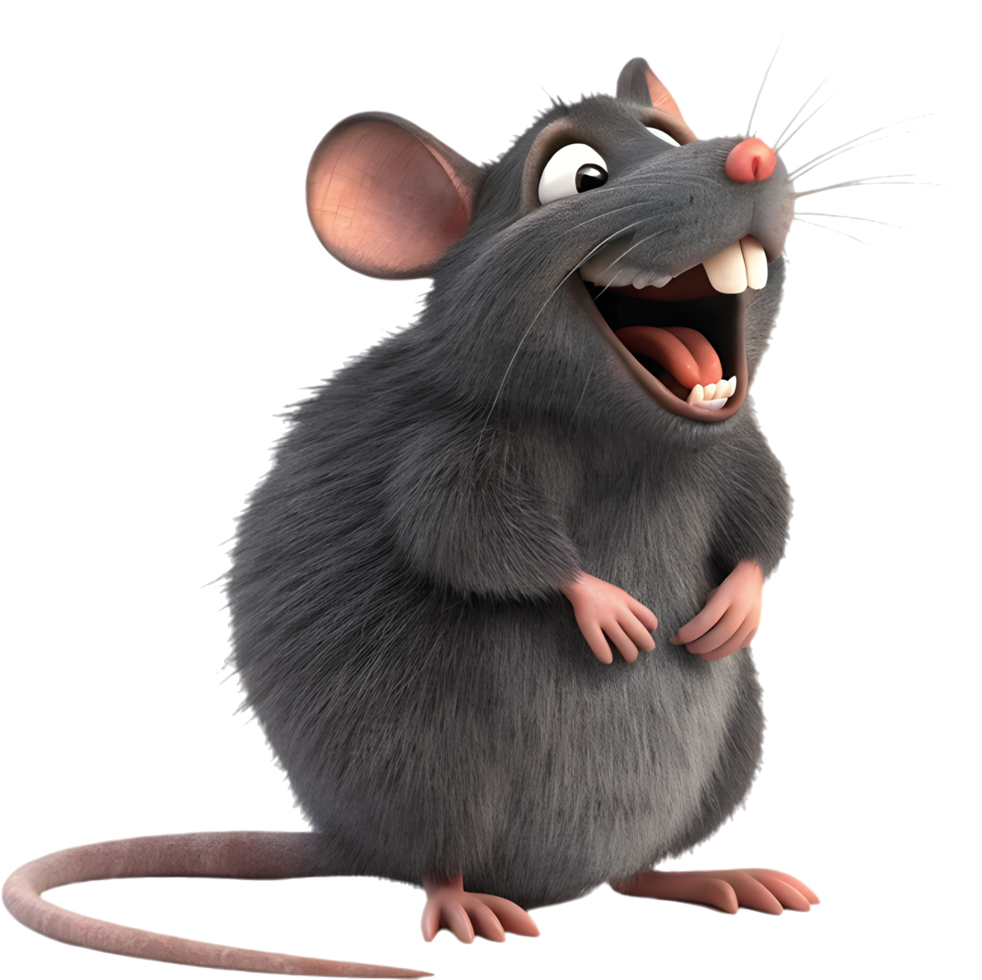 Cartoon mischievous rat image perfect for digital art. . png