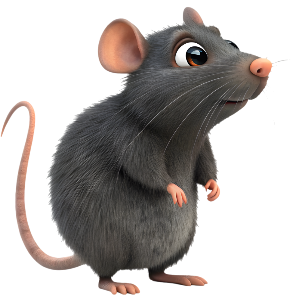 Animated mischievous rat clipart for vibrant projects. . png