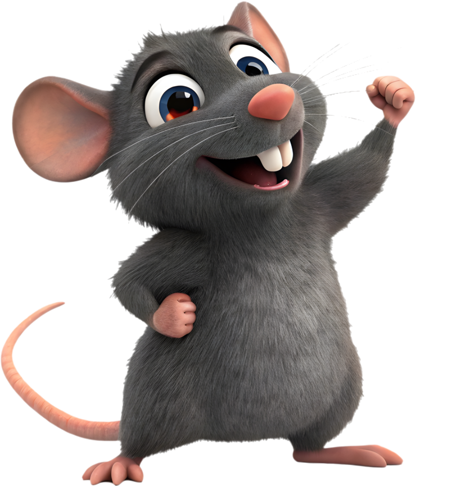 Playful cartoon rat illustration for creative projects. . png