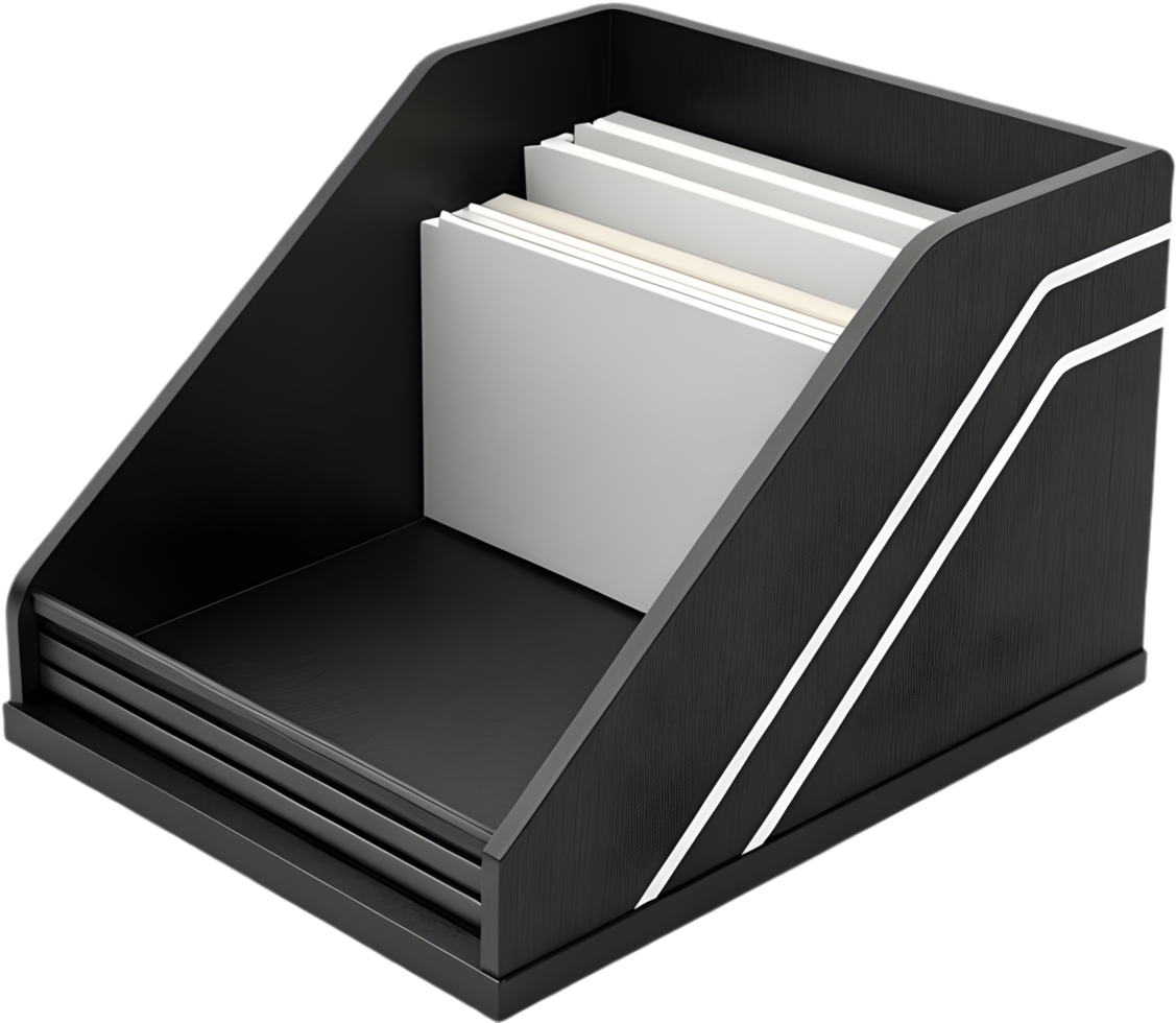 Efficient file tray clipart for digital workspace organization. . png