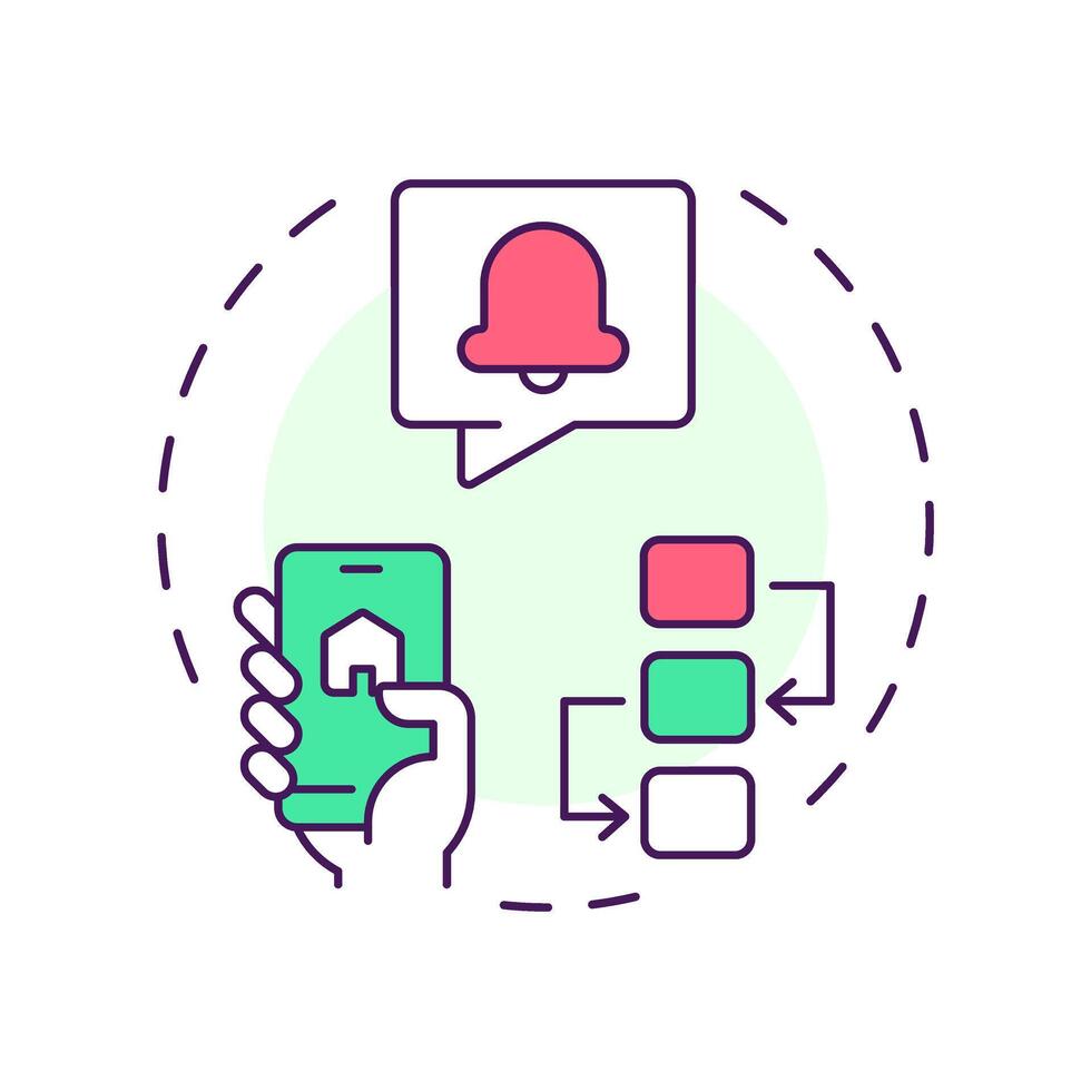 App like experience multi color concept icon. Function as native mobile applications. Feature of PWAs. Round shape line illustration. Abstract idea. Graphic design. Easy to use in presentation vector