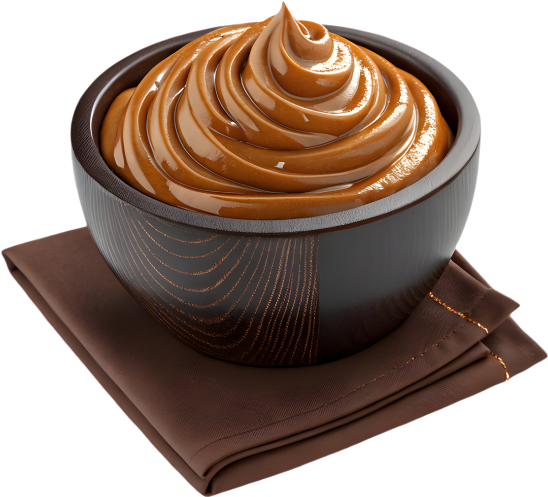 Creamy Caramel Spread with Golden Brown Texture. . png