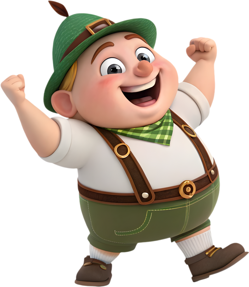 Funny Cartoon Dwarf in a Whimsical and Dreamy Fantasy. . png