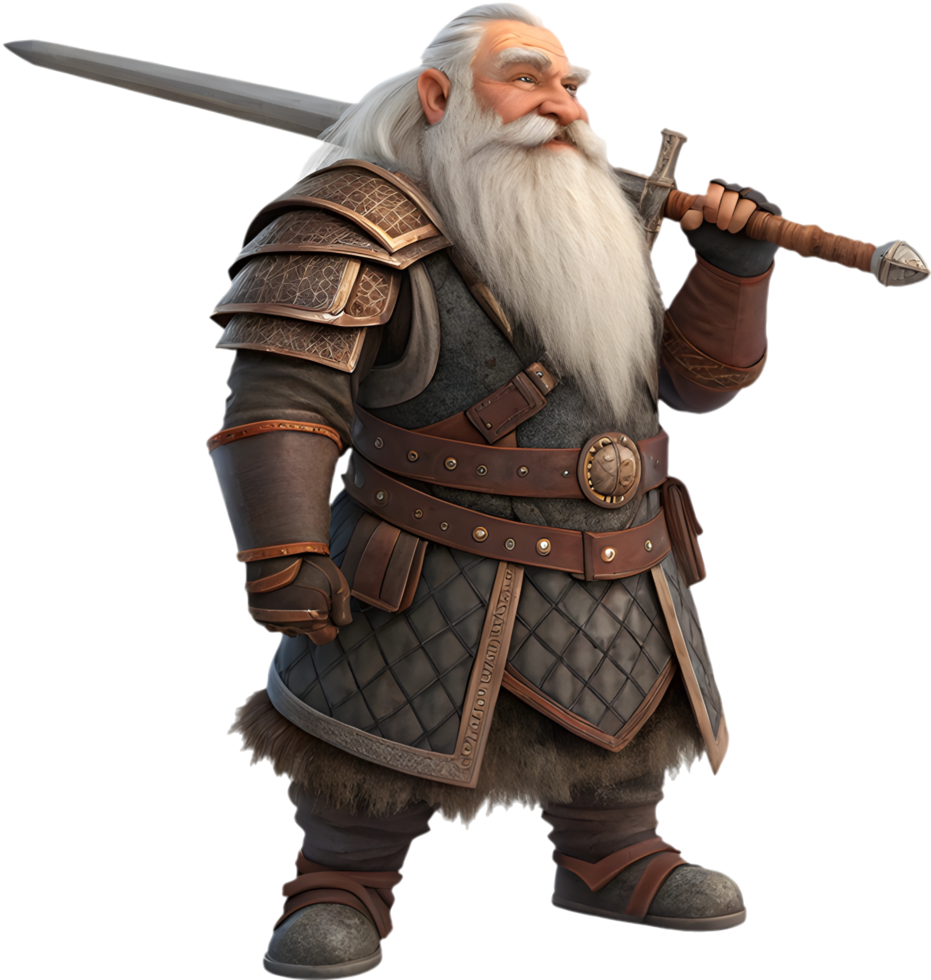 Cute Cartoon Dwarf with a Magic Touch in an Adventure. . png