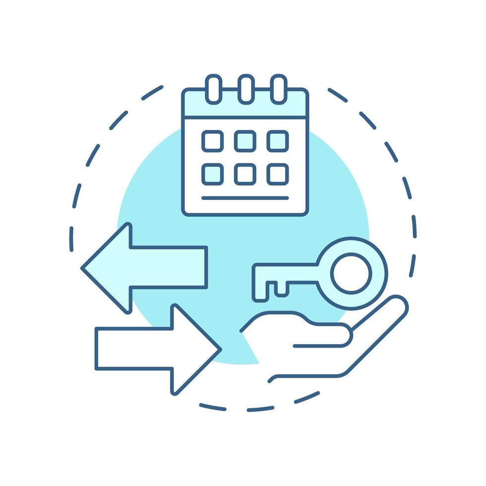 Access economy soft blue concept icon. Temporary allow to use goods. Core element of sharing system. Round shape line illustration. Abstract idea. Graphic design. Easy to use in infographic vector