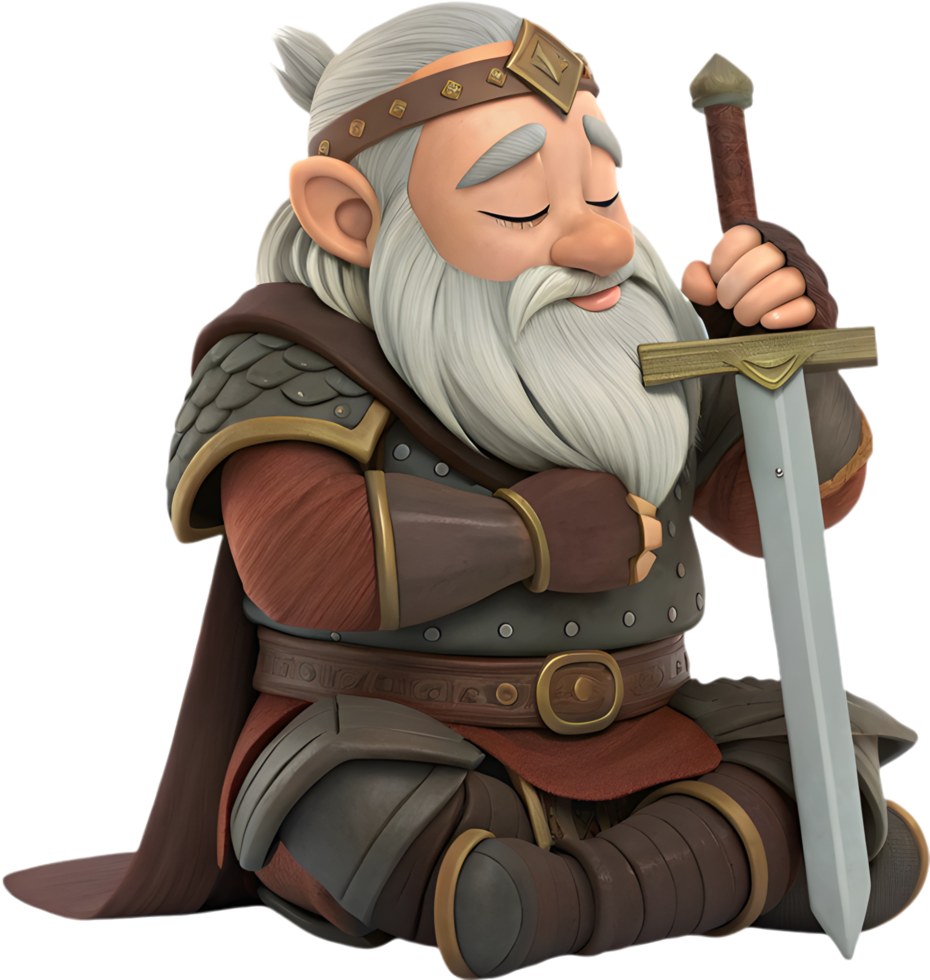 Adorable Animated Dwarf in a Fairy Tale Style World. . png