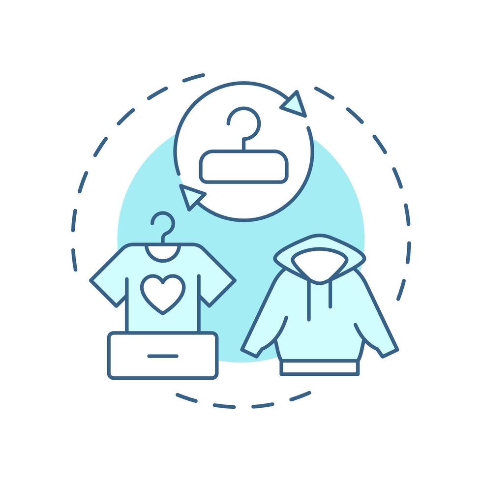 Second hand marketplaces soft blue concept icon. Exchanging pre owned goods. Sharing economy model. Round shape line illustration. Abstract idea. Graphic design. Easy to use in infographic vector