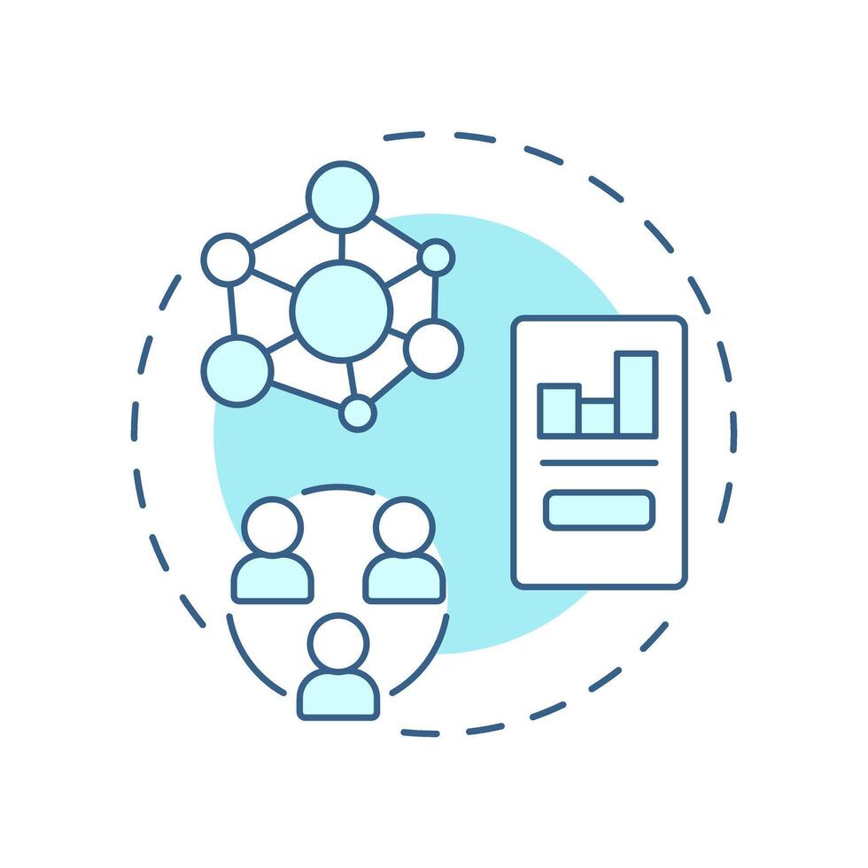 Platform economy soft blue concept icon. Digital services of exchange. Core element of sharing system. Round shape line illustration. Abstract idea. Graphic design. Easy to use in presentation vector