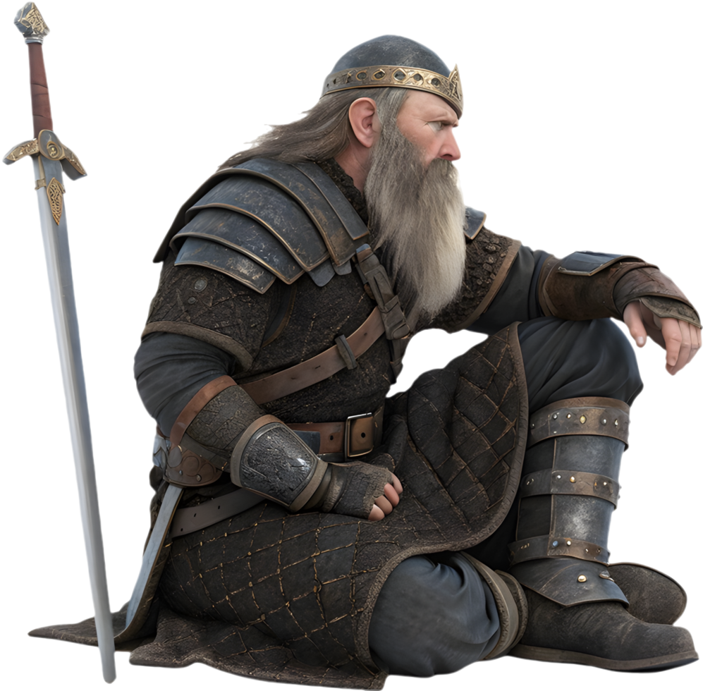 Joyful Magical Dwarf in a Cute Cartoon Style Drawing. . png