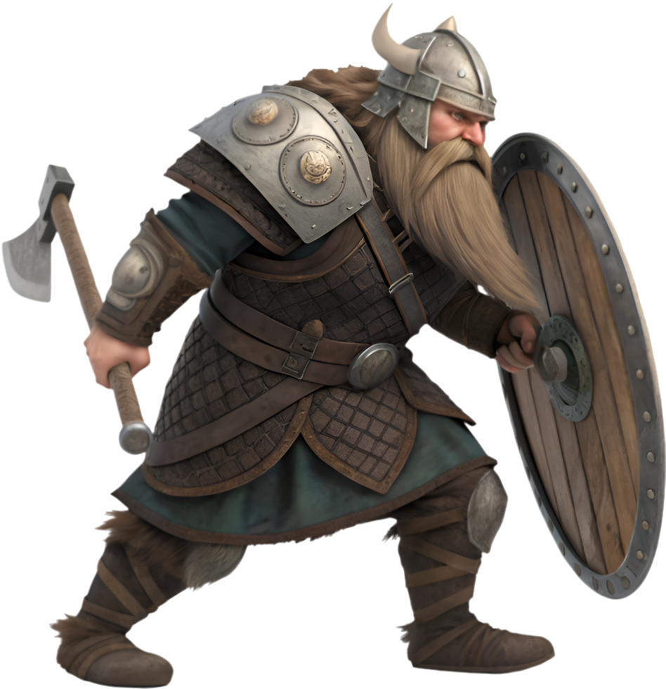 Legendary Cartoon Dwarf with Whimsical Style and Colors. . png