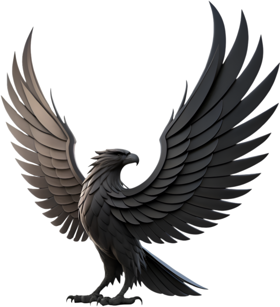 Stunning Flying Eagle Illustration with Sharp Features. . png