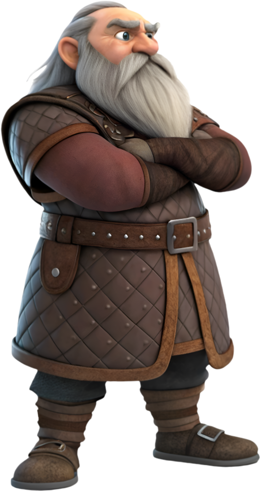 Happy Cartoon Gnome with Magical Appearance in Adventure. . png