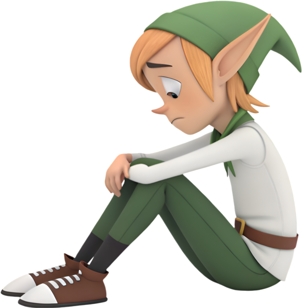 Fantasy Elf Character with Whimsical Expressions. . png