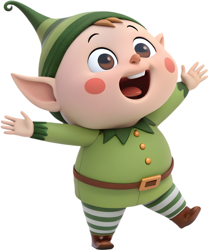 Mysterious Elf Cartoon with a Touch of Wonder. . png
