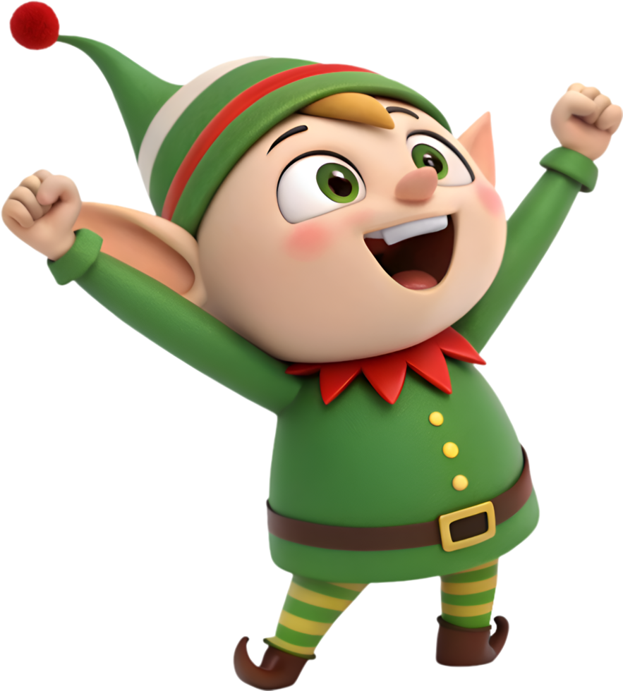 Magical Elf Cartoon with a Festive Holiday Vibe. . png
