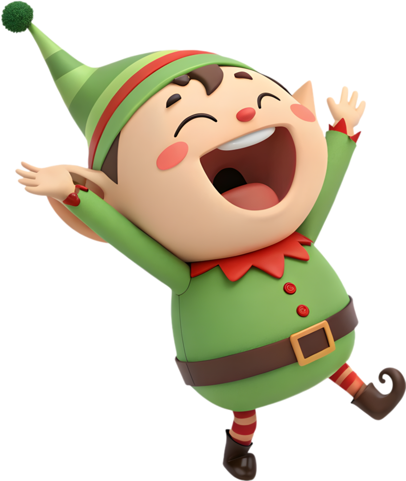 Woodland Fantasy Elf Cartoon with a Playful Mood. . png