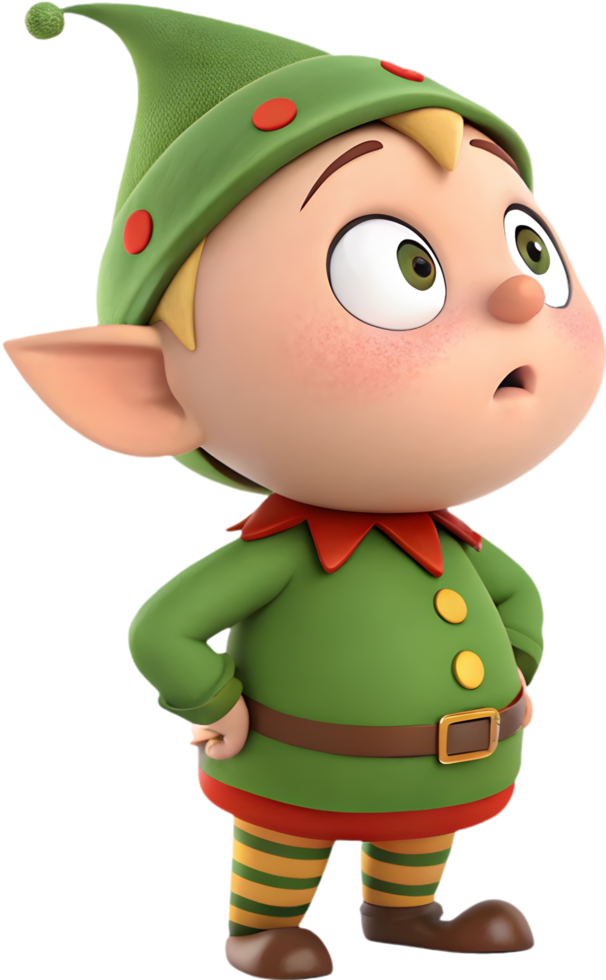 Playful Elf Illustration with a Cheerful Magic Glow. . png