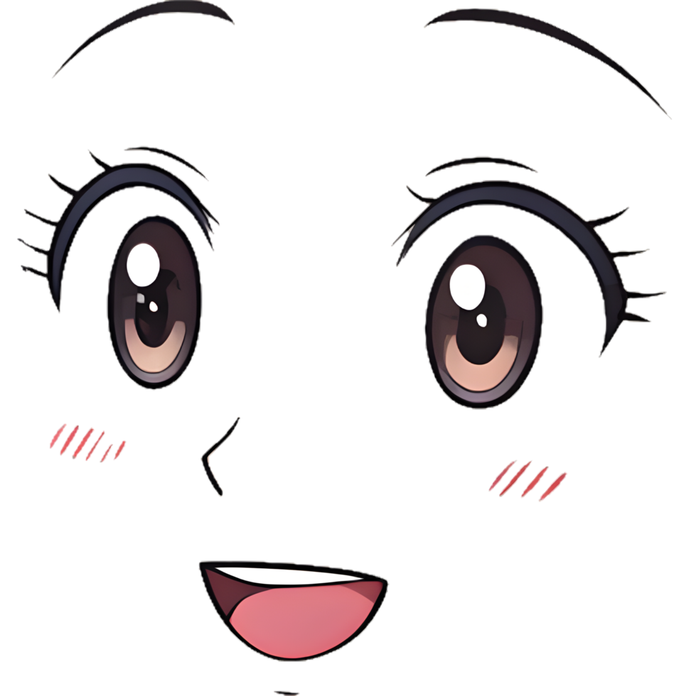 Minimalist Simple Line Drawing Face with Happy Curved Features. . png