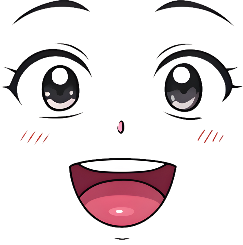 Minimalist Cartoon Expression Icon with Elegant Happy Smile. . png