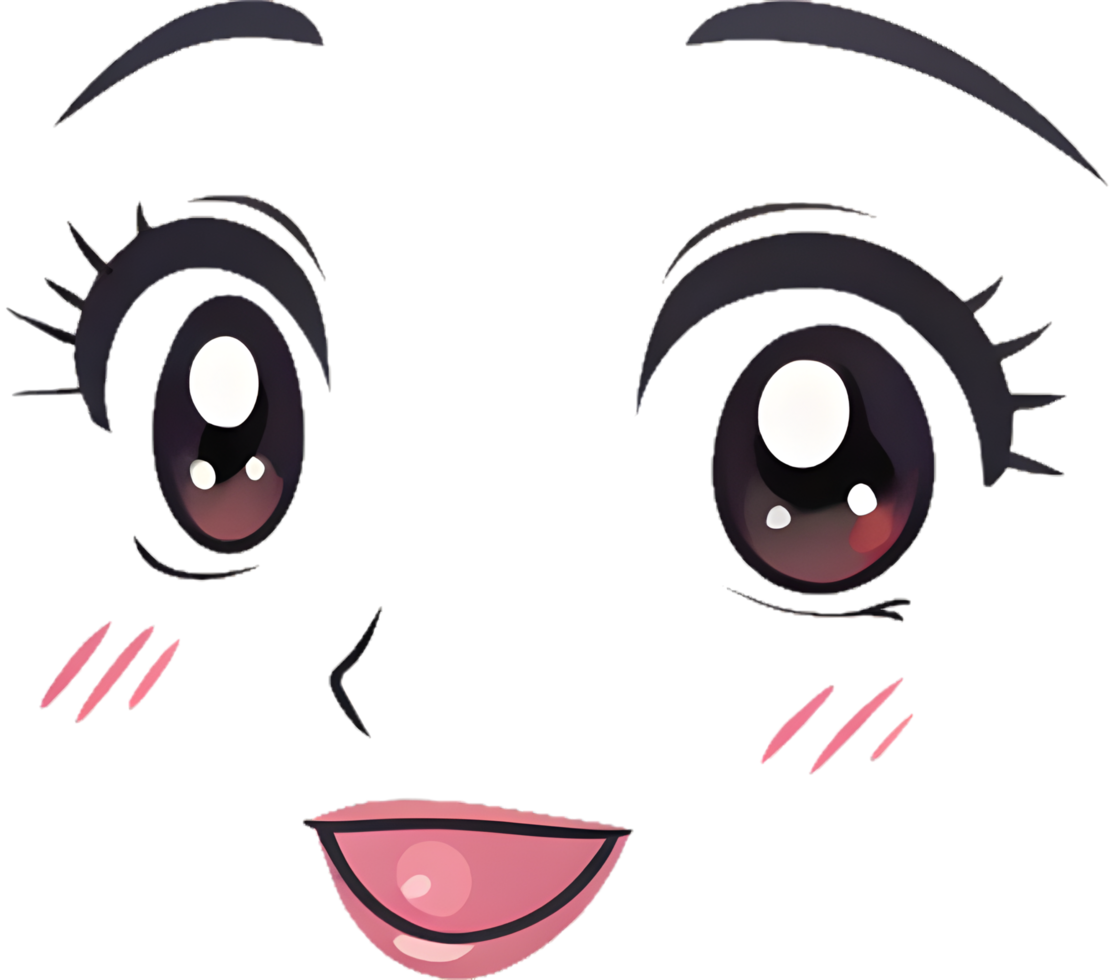 Simple Artistic Happy Face with Smooth Minimalist Curves. . png
