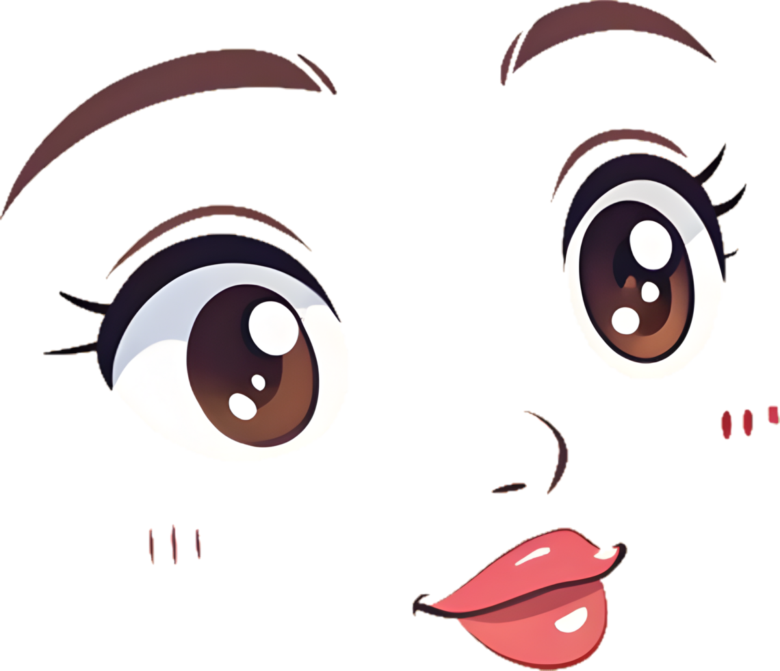 Simple and Modern Happy Face with Curved Eyes Art. . png