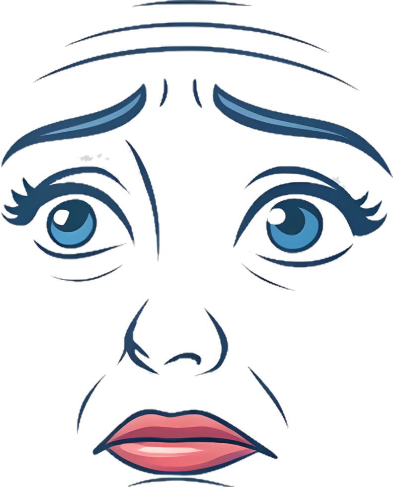 Soft Curved Line Facial Expression in Minimalist Design. . png