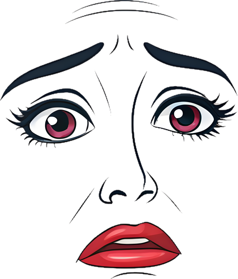 Minimalist Adorable Face Drawing with Elegant Curve Design. . png