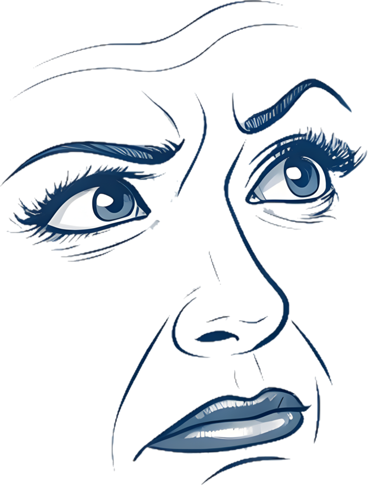 Minimalist Smooth Facial Expression with Soft Curved Lines. . png
