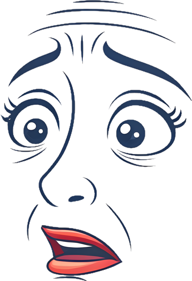 Minimalist Facial Expression Features Curved Eyes and Mouth Clipart. . png