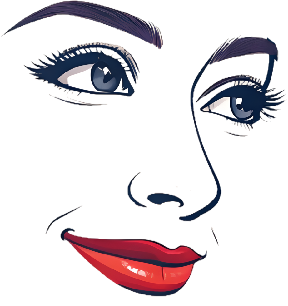 Minimalist Expression Drawing with Simple Curved Face Art. . png