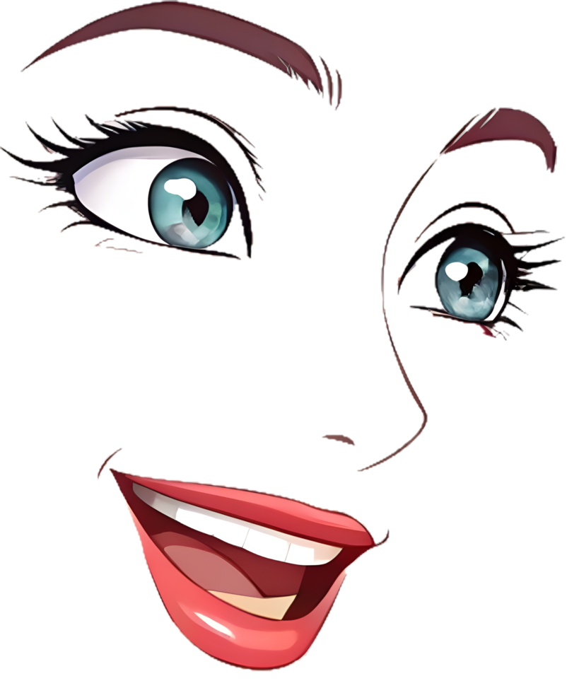 Joyful Minimalist Face Drawing with Elegant Facial Expression. . png