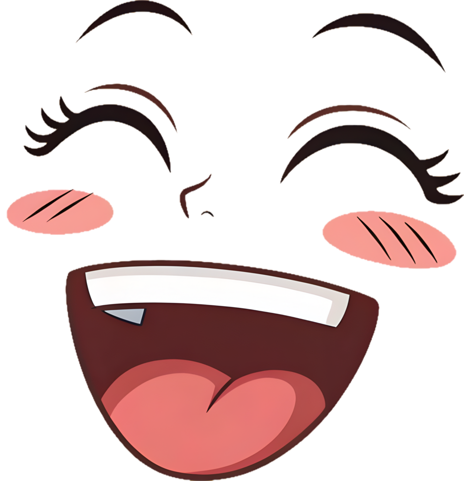 Minimalist Aesthetic Face Illustration with Happy Features. . png