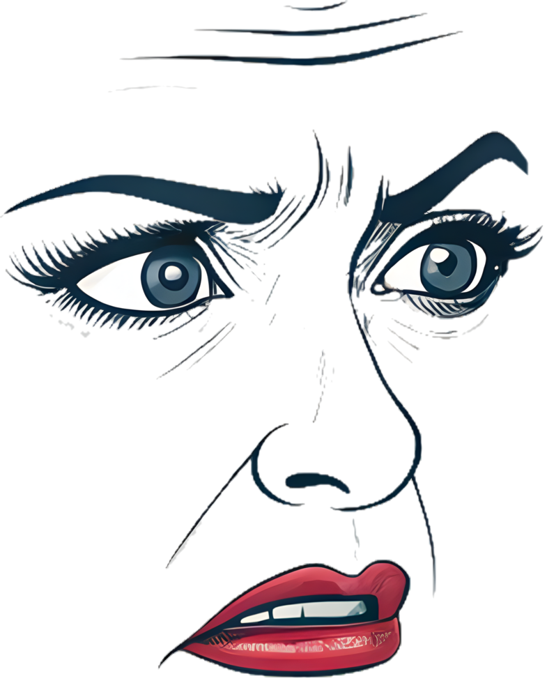 Minimalist Clean Design Face with Curved Eyes and Mouth Art. . png
