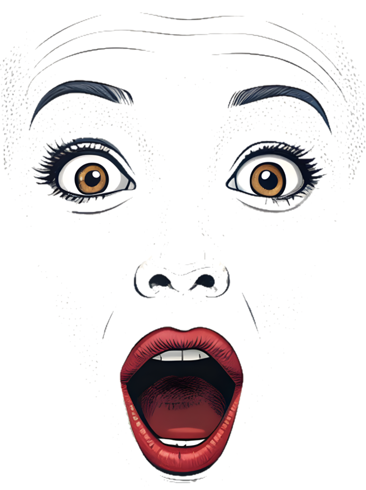Flat Style Expression Clipart with Happy Curved Mouth Design. . png