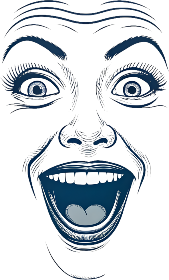 Minimalist Cartoon Emoji Face with Simple Curved Expression. . png