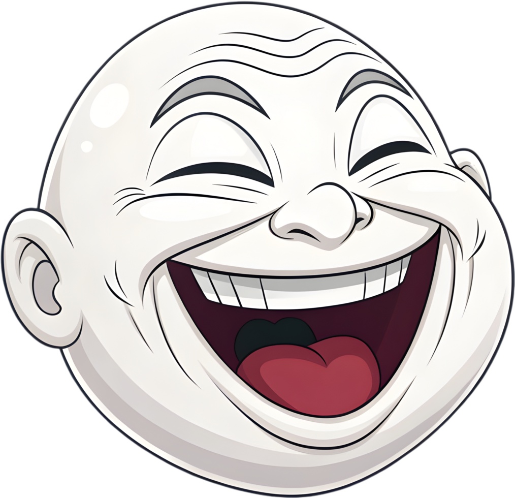 Silly and Fun Round Face Art Clipart. . png
