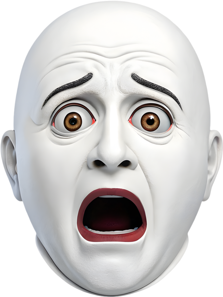 Fun Cartoon Face with Delightful Expression. . png