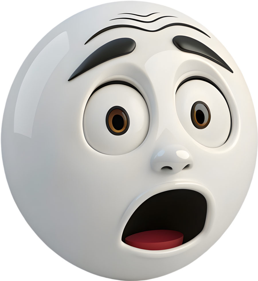Playful Cartoon Face with Goofy Emotion. . png