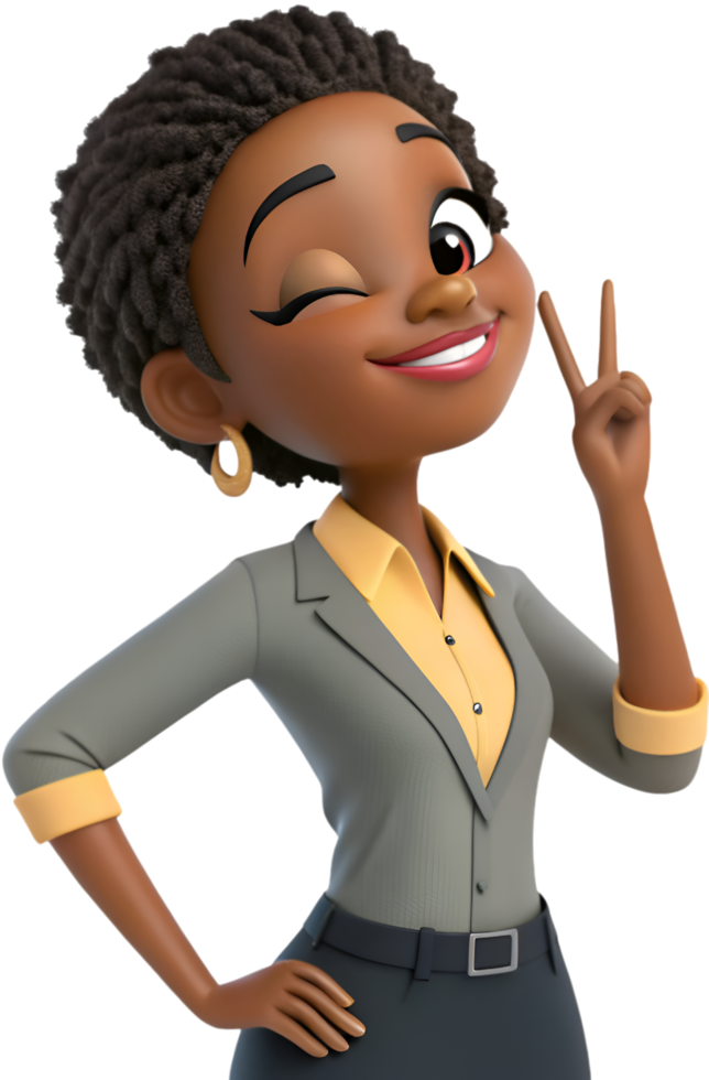 Smiling Female Businesswoman Clipart in Professional Office Pose. . png