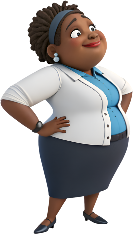 Corporate Office Worker Clipart Female in Standing Desk Pose. . png