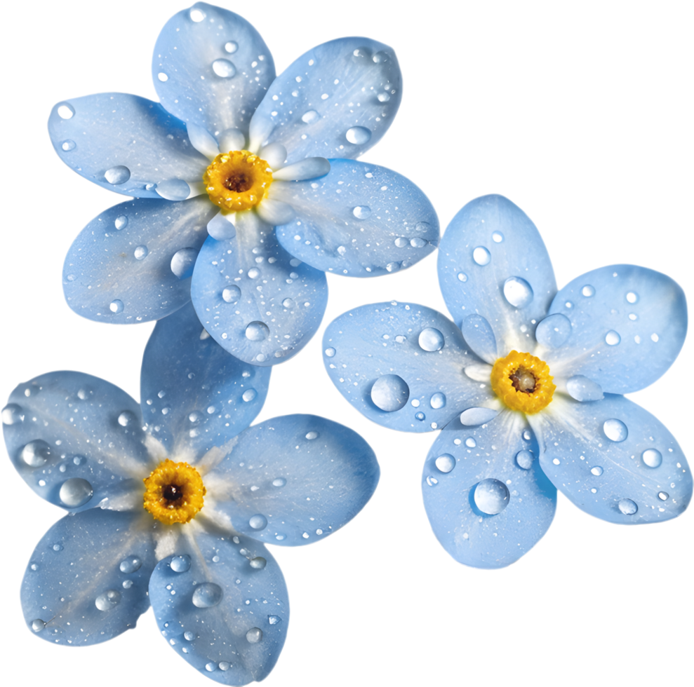 Beautiful blue Forget-Me-Not flower clipart to enhance your art. . png