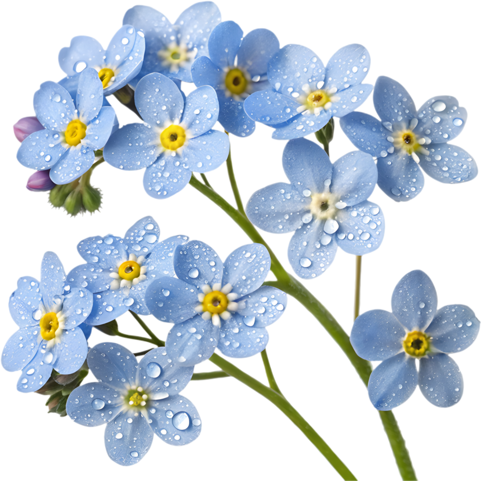 Fresh Forget-Me-Not flowers clipart for creative projects. . png