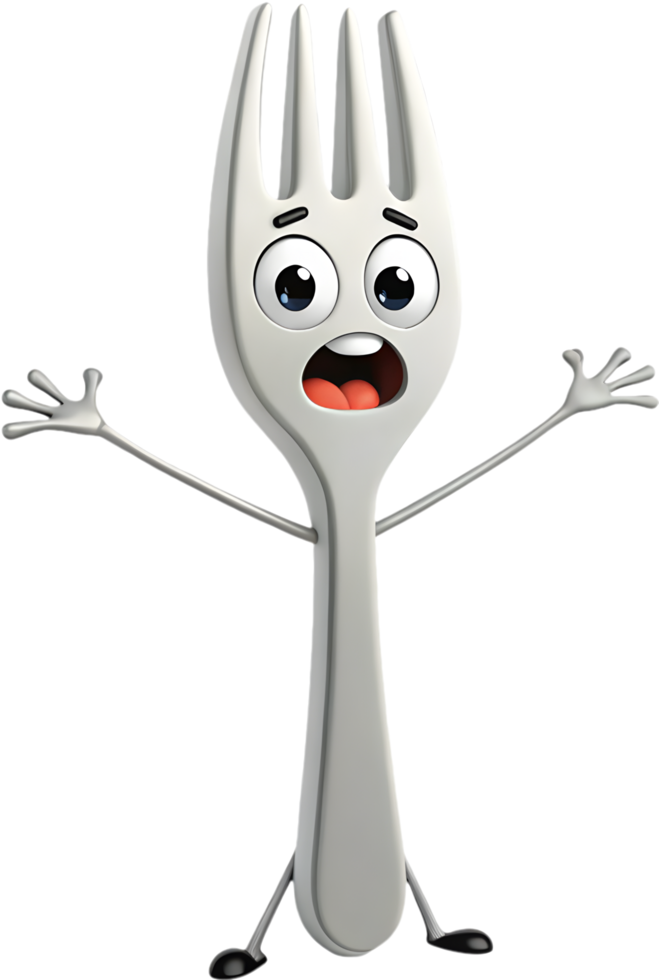 Animated Fork Clipart for Fun and Creative Kitchen Illustrations. . png