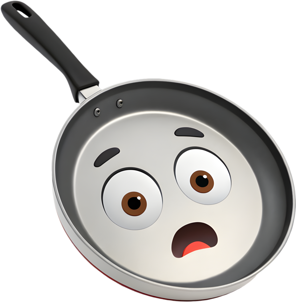 Funny Frying Pan Cartoon Clipart for Kitchen Fun. . png