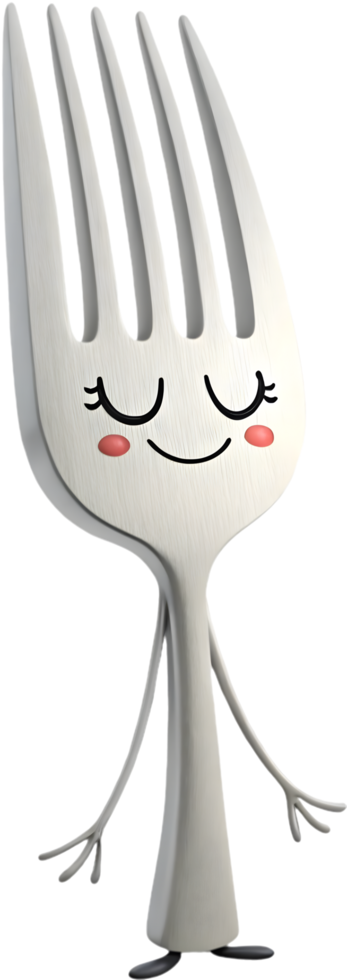 Fun and Playful Fork Cartoon Character Clipart for Your Needs. . png