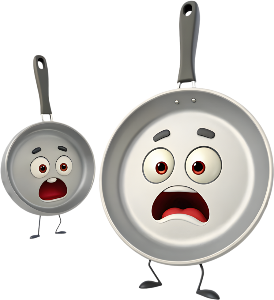 Fun Cooking Frying Pan Cartoon Clipart for Kitchen Art. . png