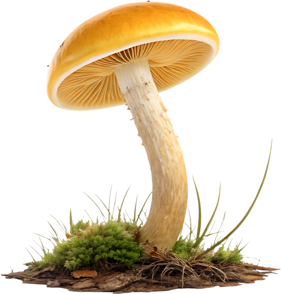 Vibrant fungi illustration with detailed and realistic textures. . png