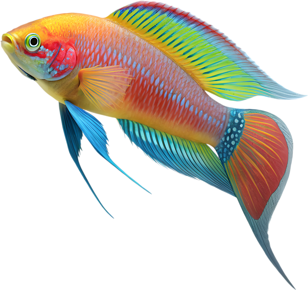 Playful Fish Clipart with Colorful Designs. . png
